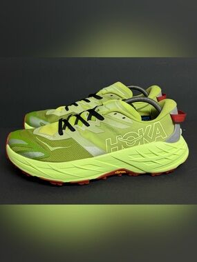 Hoka Speedgoat 7 Mens Trail Running Shoes Kiwi/Neon Yuzu Size 10.5D BARELY WORN